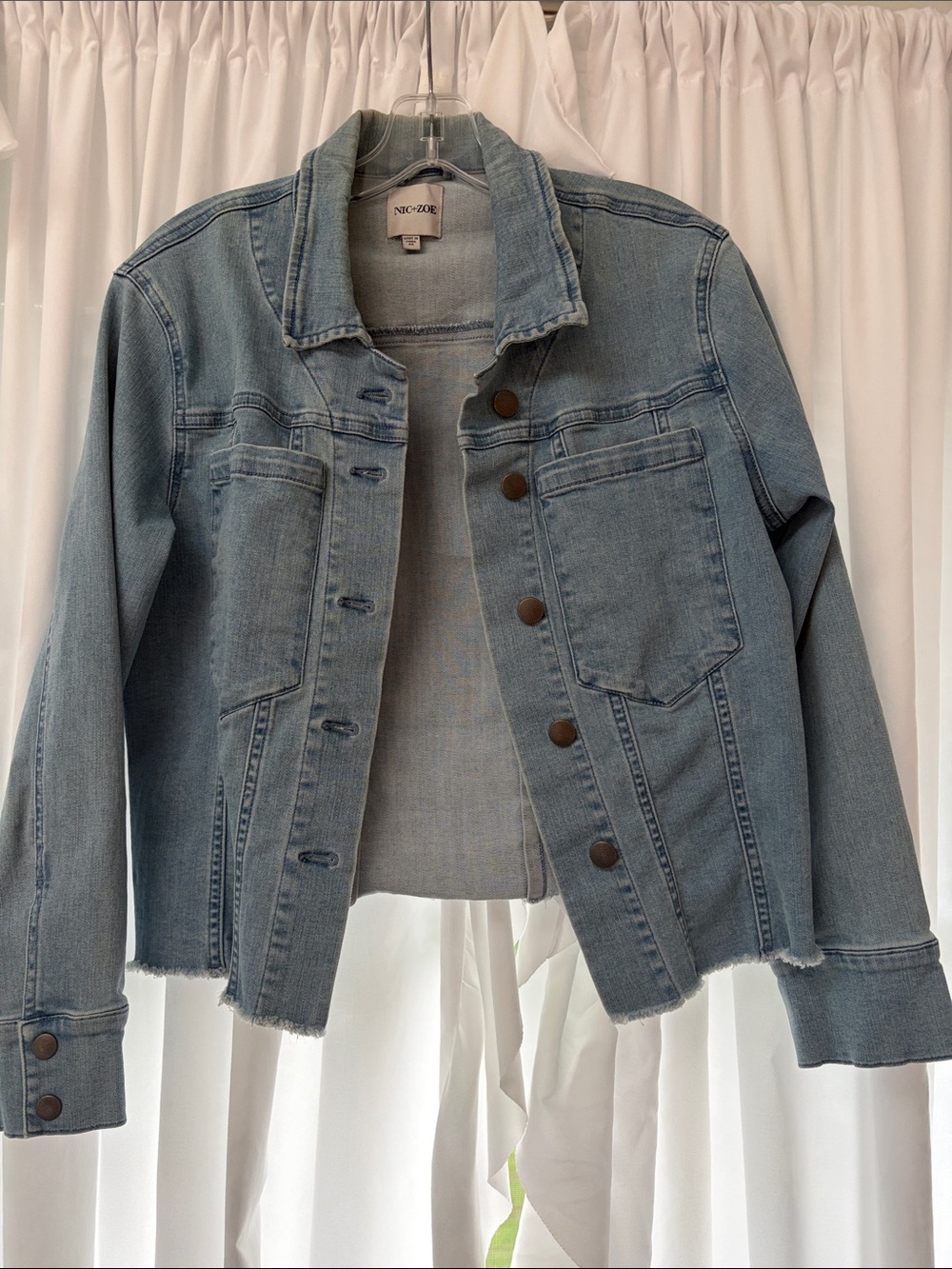 NIC+ZOE Light Wash Blue Denim Jacket